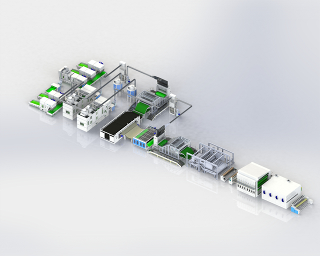 Ligne de production Spunlace à grande vitesse à grande capacité à grande capacité